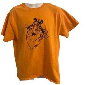 Gildan Orange Tony the Tiger Short Sleeve T-Shirt. Size Large.